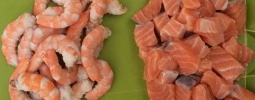 Шаг 1: сырного супа с семгой и креветками