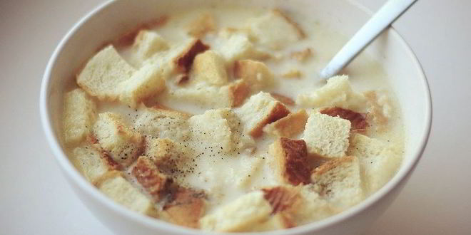 Рецепт сырного супа с шампиньонами и сухариками