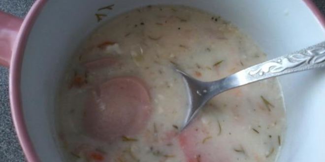 Рецепт сырного супа с сосисками