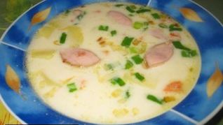 Рецепт Сырного супа с сосиской и картошкой