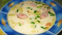 Рецепт Сырного супа с сосиской и картошкой