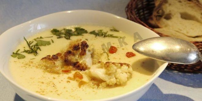 Рецепт сырного супа с цветной капустой и сливками