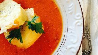 Рецепт Томатного супа с гренками