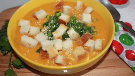 Рецепт Тыквенного крема-супа с сухариками