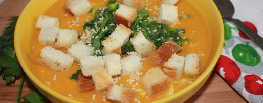 Шаг 12: тыквенного крема-супа с сухариками