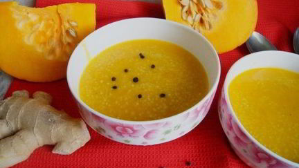 Рецепт Тыквенного супа с имбирем и кускусом