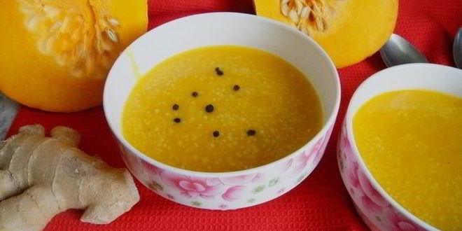 Рецепт тыквенного супа с имбирем и кускусом