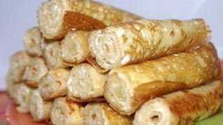 Рецепт Блинчиков на кефире с творожным сыром