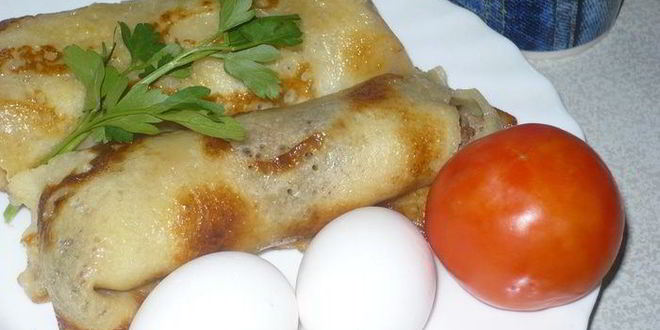 Рецепт блинчиков с мяском