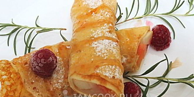 Рецепт блинчиков с яблоками и корицей