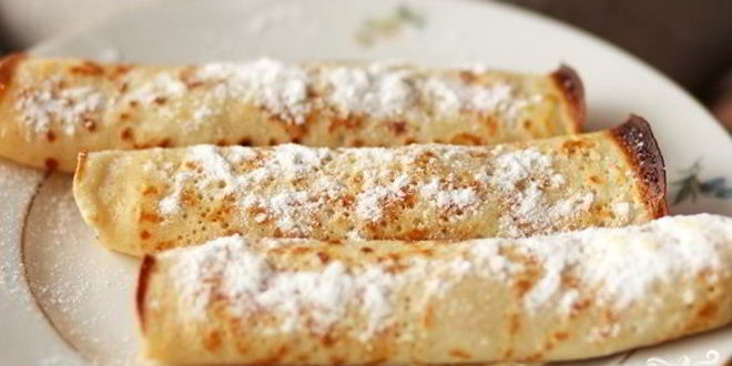 Рецепт блинчиков с яблоками и орехами