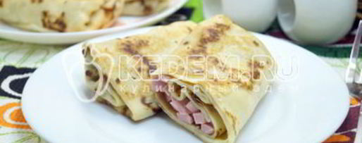 Шаг 9: блинов с колбасой и сыром