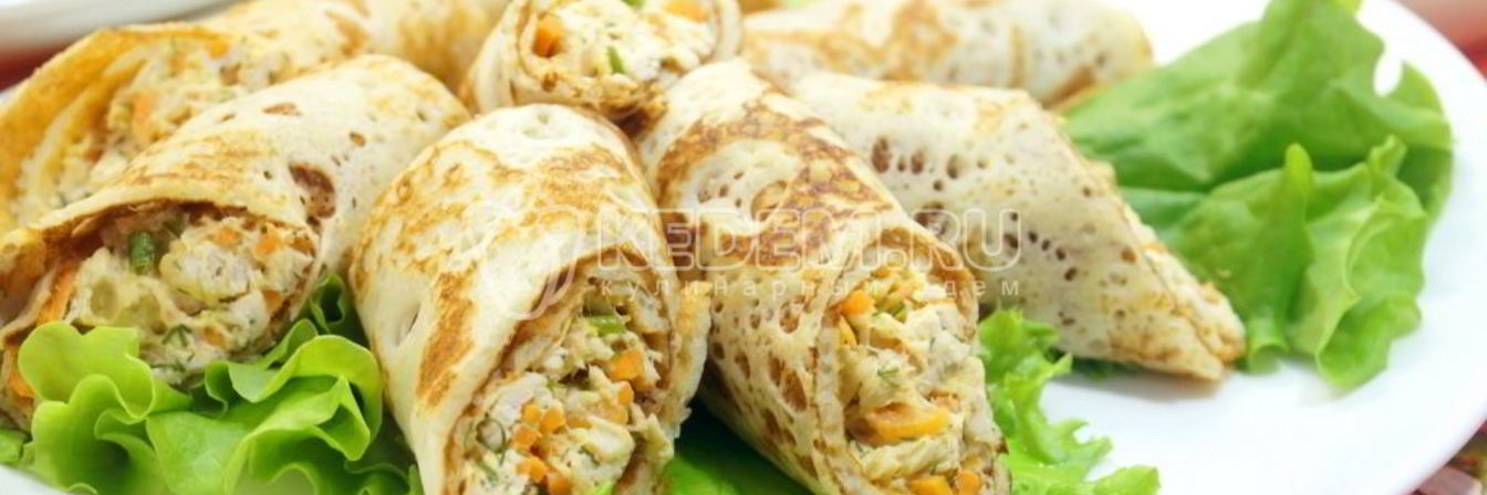 Рецепт Блинов с курицей и морковью по-корейски