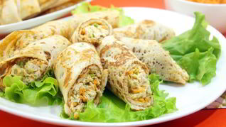 Рецепт Блинов с курицей и морковью по-корейски