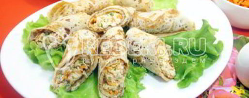 Шаг 10: блинов с курицей и морковью по-корейски