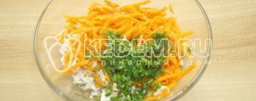 Шаг 7: блинов с курицей и морковью по-корейски