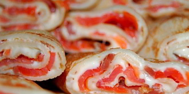 Рецепт блинов с семгой