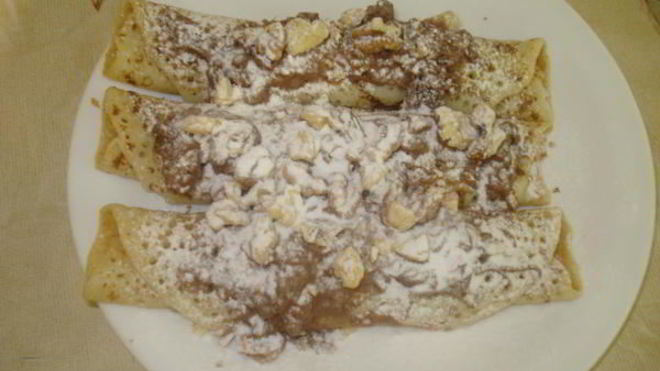 Рецепт Блинов с солеными фисташками и шоколадом