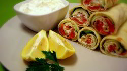 Рецепт Блинов с сыром и семгой