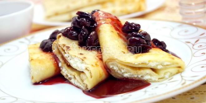 Рецепт блинов с творогом