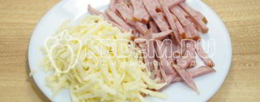 Шаг 5: блинов с ветчиной и сыром