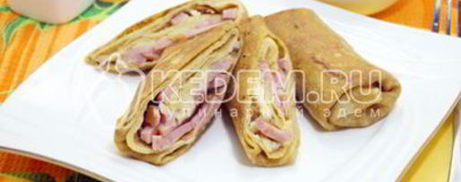 Шаг 9: блинов с ветчиной и сыром