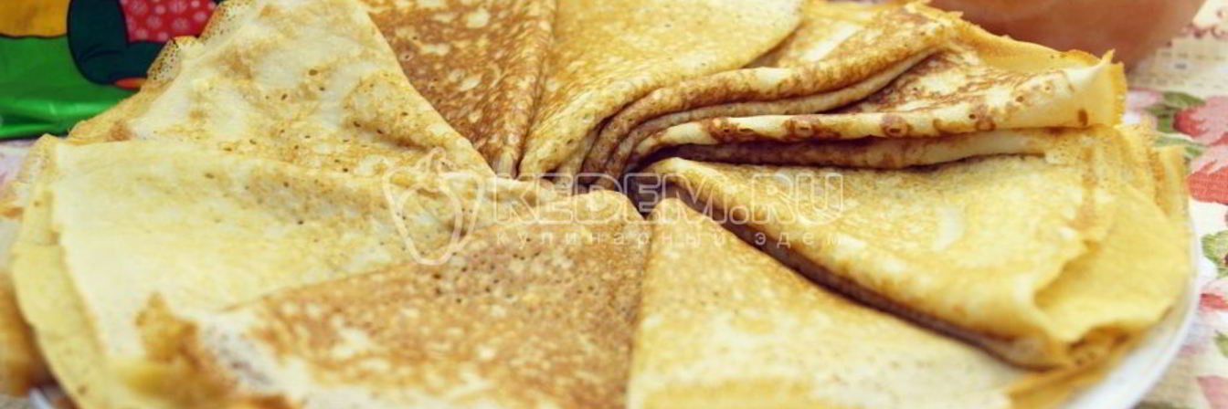 Рецепт Тонких блинчиков на молоке с дырочками