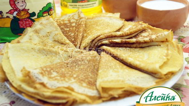 Рецепт Тонких блинчиков на молоке с дырочками