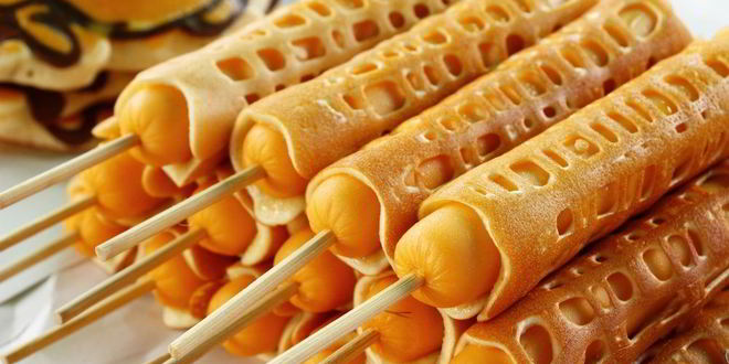 Рецепт запеченных блинов с сосисками