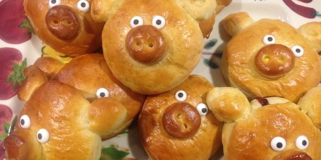 Рецепт булочек хрюшки с начинкой из варенья