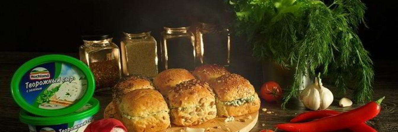 Рецепт Зерновых булочек-пампушек с сырно-чесночной начинкой