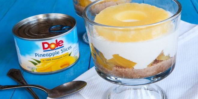 Рецепт ананасового чизкейка-парфе