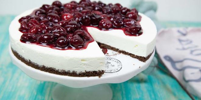 Рецепт чизкейка без выпечки с вишней