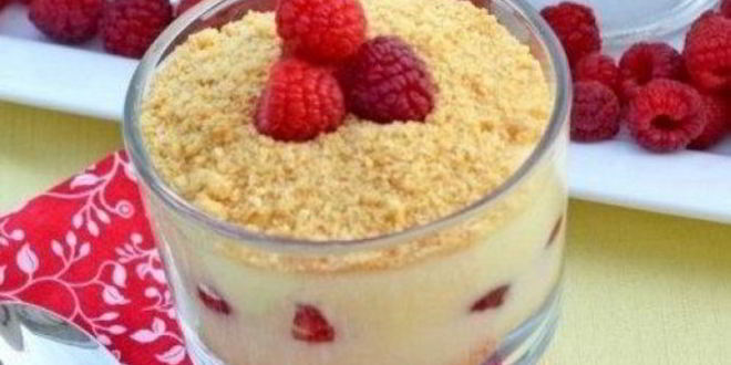 Рецепт чизкейка-парфе с малиной без выпечки