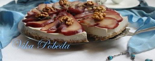 Шаг 10: чизкейка с голубым сыром и пьяной грушей