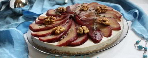 Шаг 9: чизкейка с голубым сыром и пьяной грушей