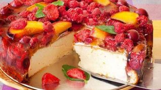 Рецепт Домашнего чизкейка с творогом и желе