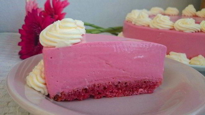 Рецепт Холодного розового чизкейка