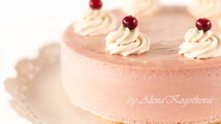 Рецепт Мраморного Клюквенного Чизкейка