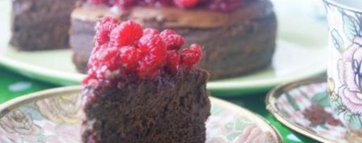 Шаг 8: шоколадного чизкейка с малиной