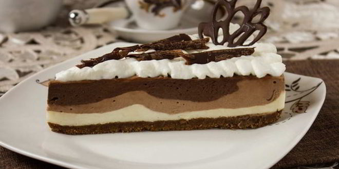 Рецепт трехслойного чизкейка с шоколадом