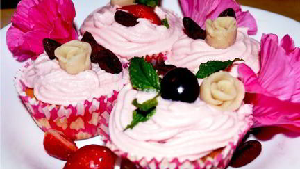 Рецепт Капкейков Розовое счастье