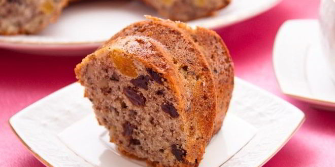 Рецепт кекса с курагой, изюмом и орехами