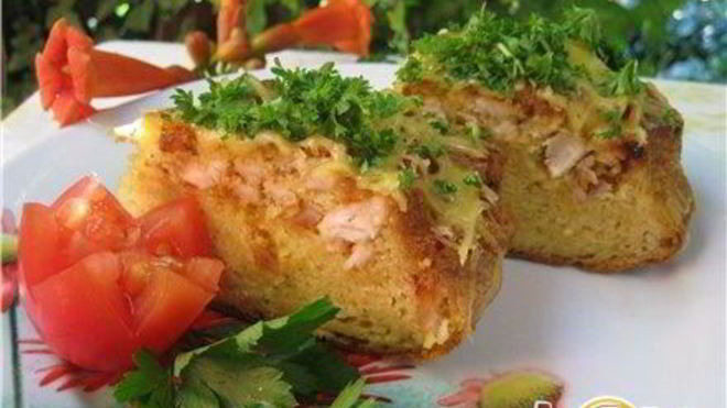 Рецепт Кекса с курицей и сыром