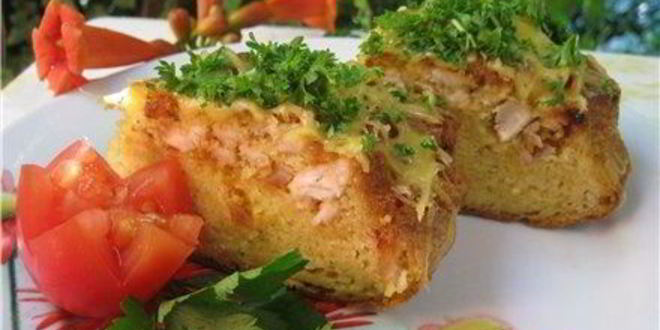 Рецепт кекса с курицей и сыром