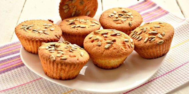 Рецепт кексов с семечками подсолнуха