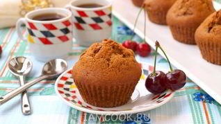 Рецепт Кофейных кексов с вишней