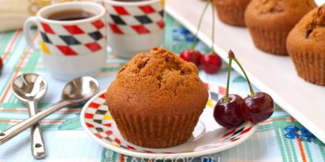 Рецепт кофейных кексов с вишней