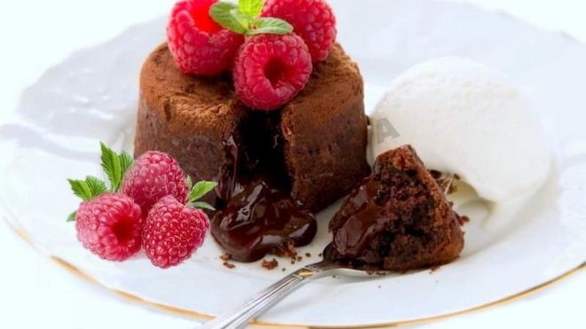 Рецепт Шоколадного фондана с жидким центром