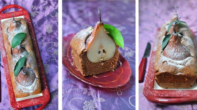 Рецепт Шоколадного кекса с грушами